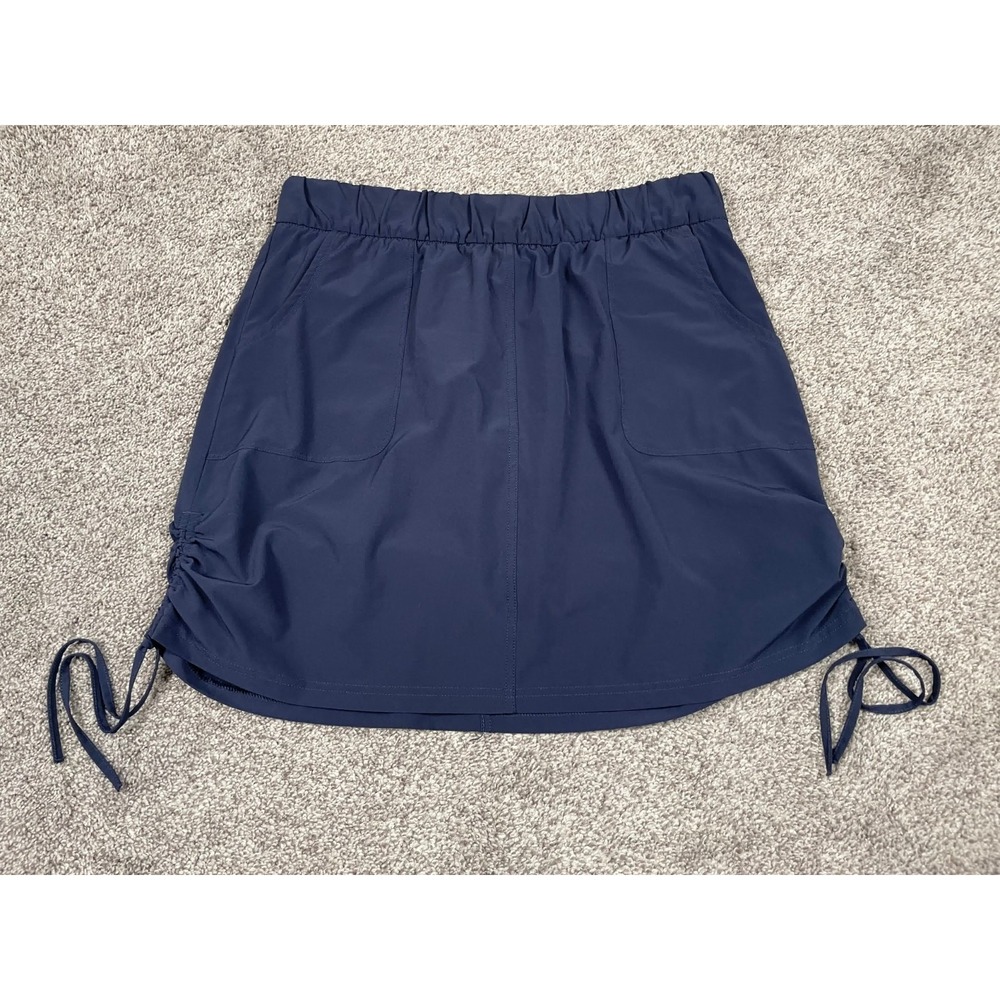 Talbots Skirt Womens Medium Navy Blue Ruched Skort Sporty Outdoor Hiking Tennis